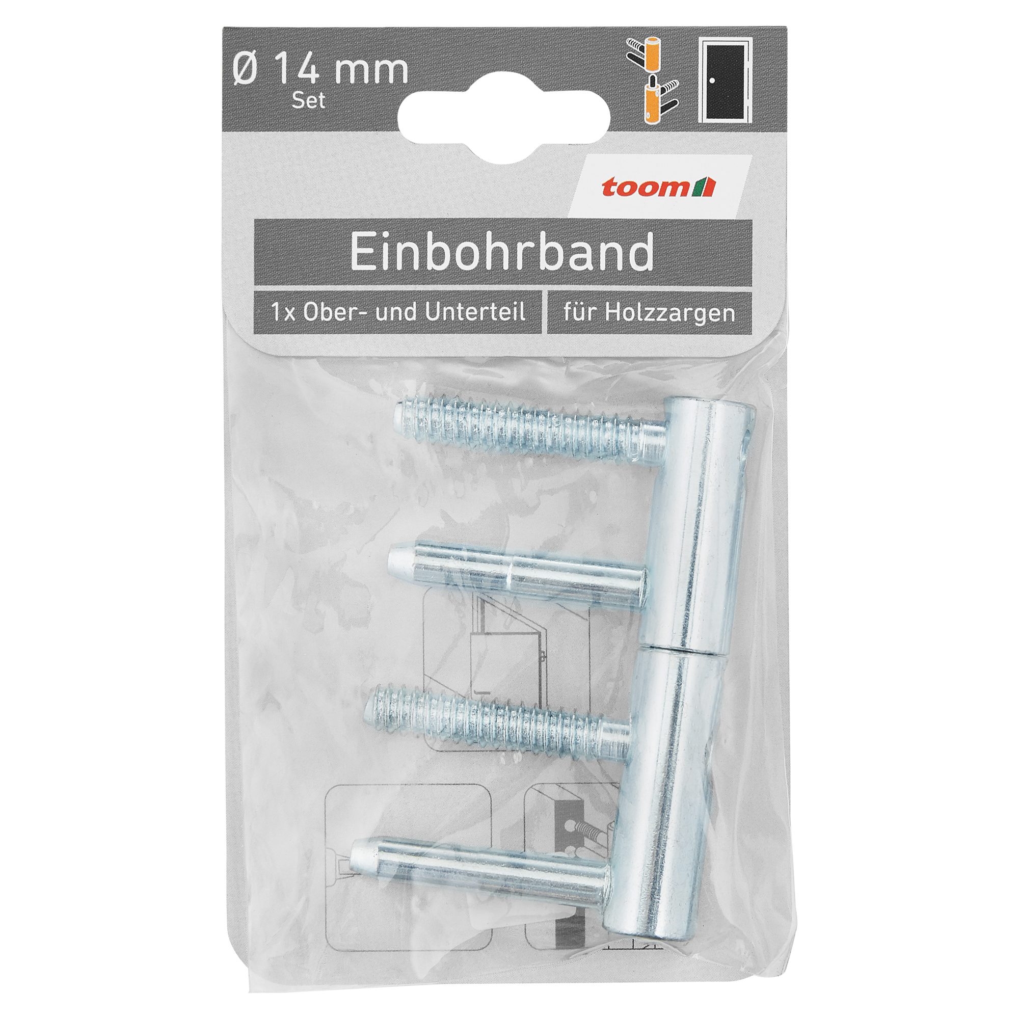 Einbohrband-Set Stahl verzinkt Ø 14 mm 2-tlg. + product picture