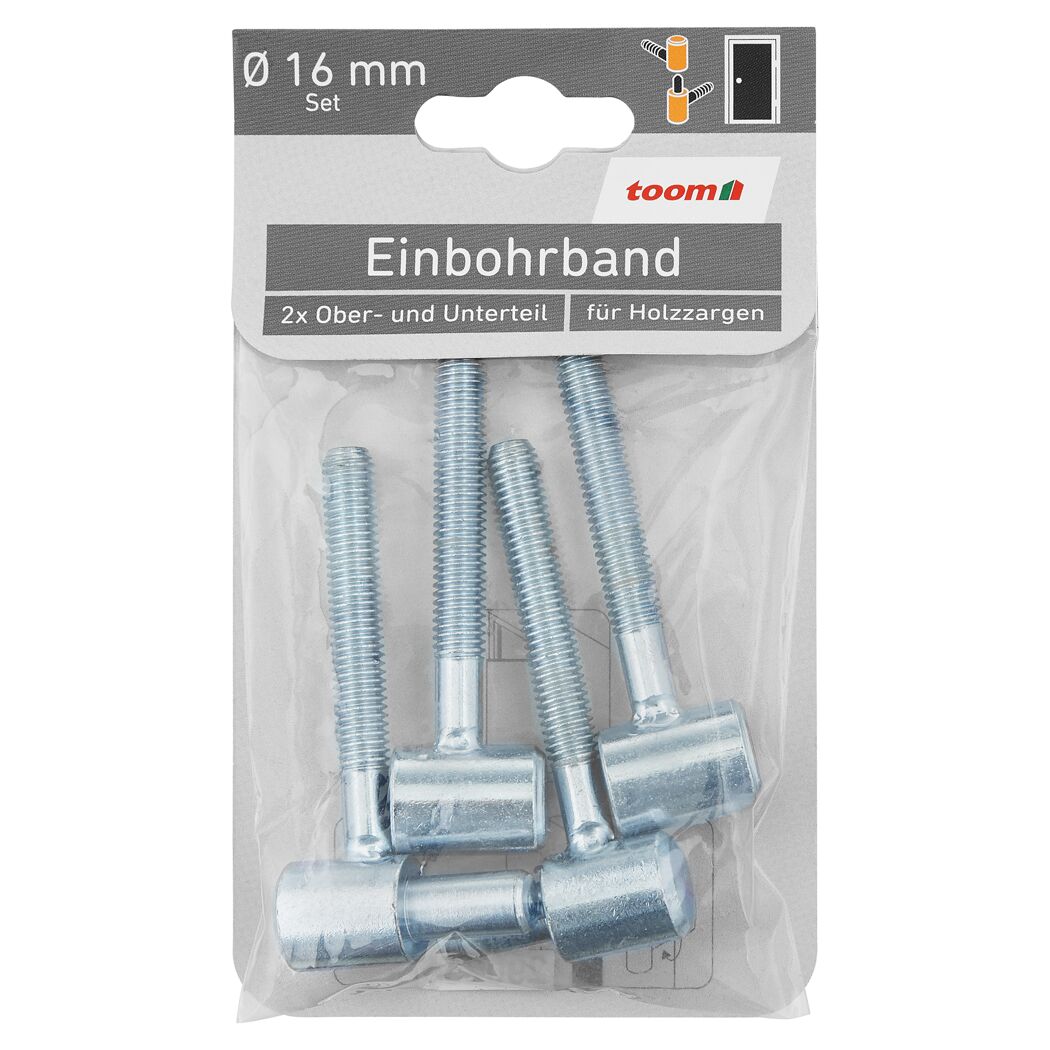 Einbohrband-Set Stahl verzinkt Ø 16 mm 4-tlg.