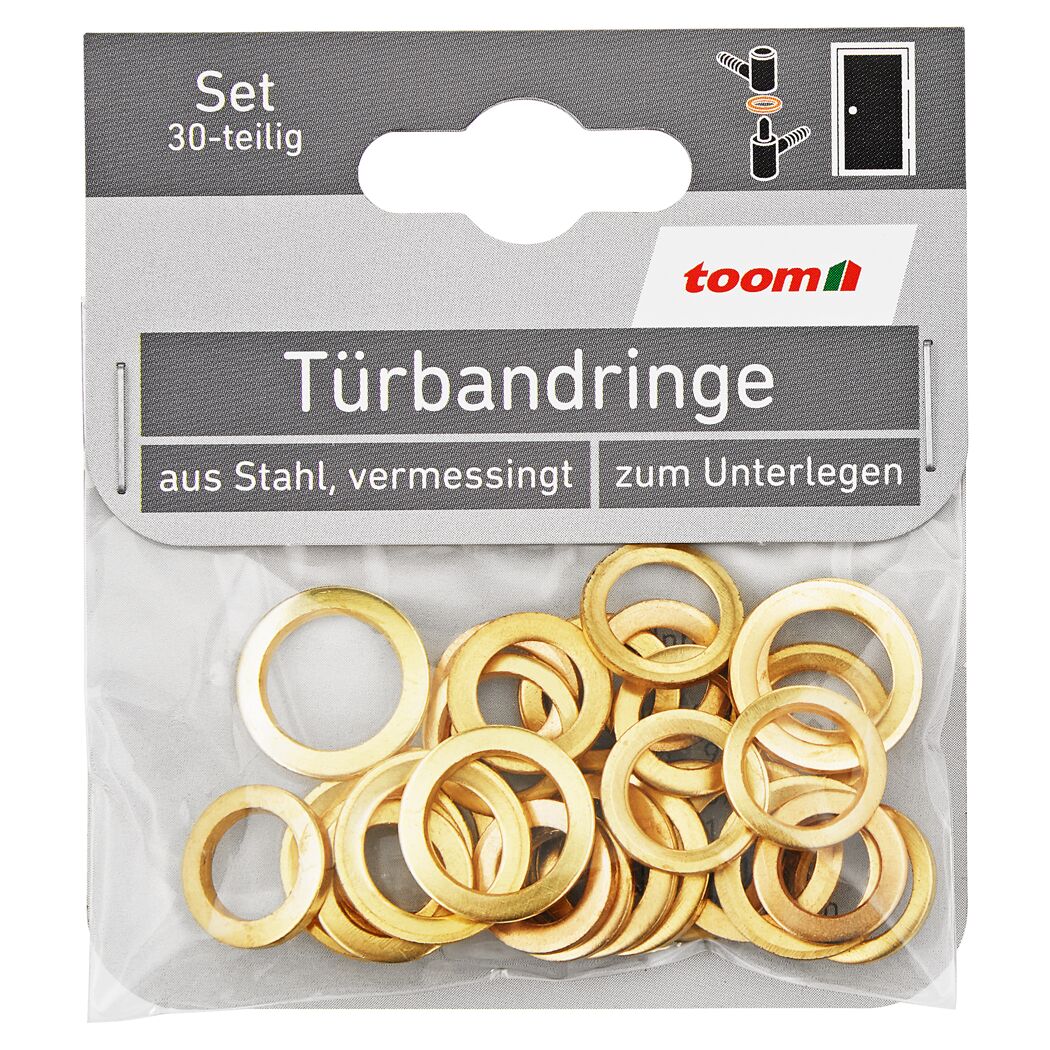 30-teiliges Set Türbandringe aus vermessingtem Stahl