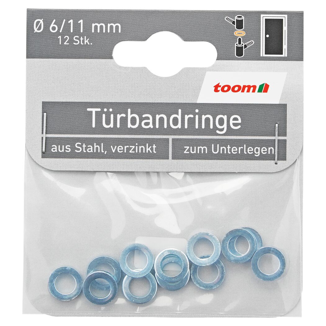Türbandringe silbern 12 Stück Ø 6/11 mm