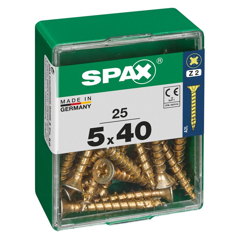SPAX Senkkopf Schrauben 5x40mm, 25 Stück, gelbverzinkt