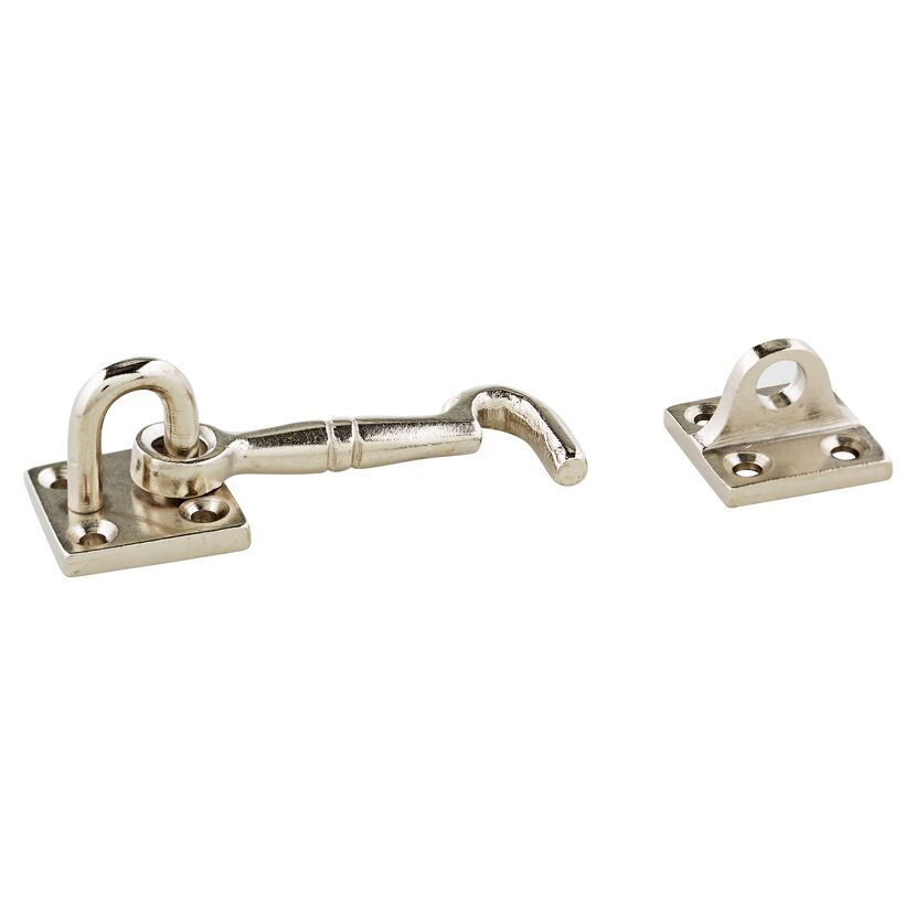 Kajütenhaken Messing vernickelt 5 cm