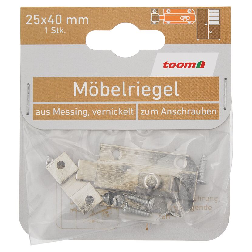Knopfriegel vernickeltes Messing 25 x 40 mm