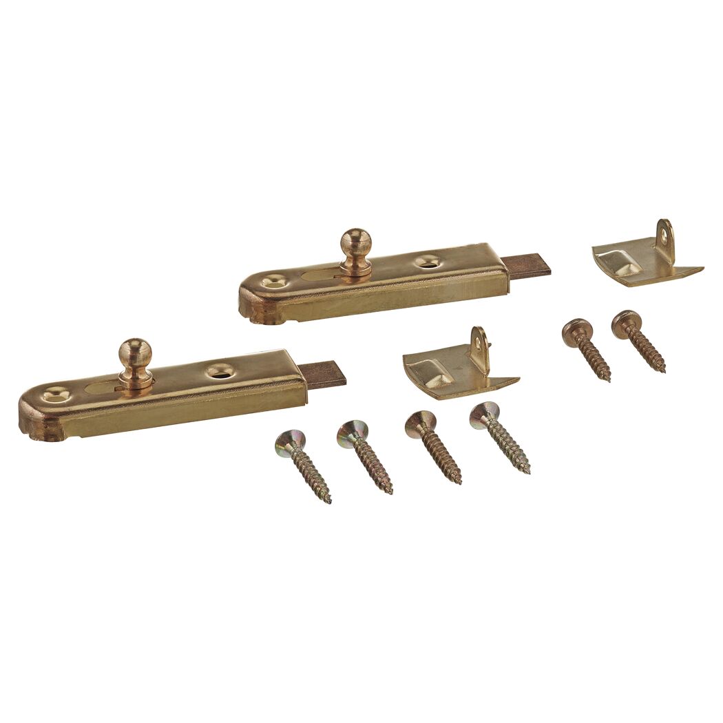 Möbelriegel Stahl vermessingt 50 x 13 mm 2 Stück