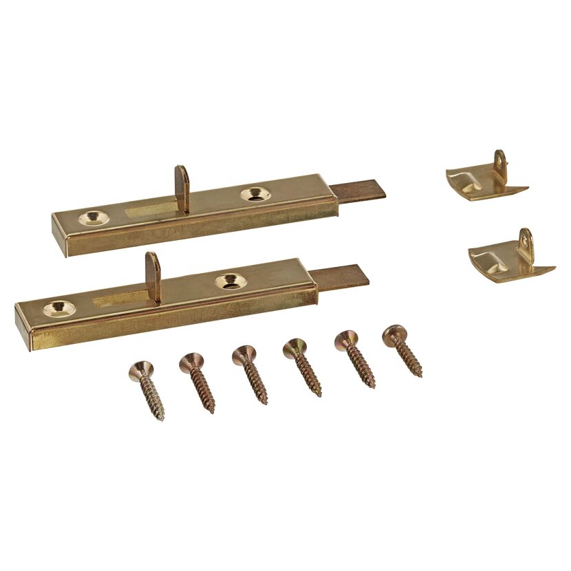 Möbelriegel Stahl vermessingt 70 x 15 mm 2 Stück