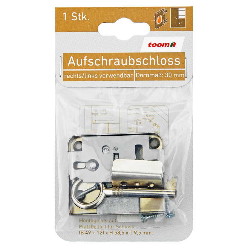 Aufschraubschloss Metall 49 x 58,5 x 9,5 mm