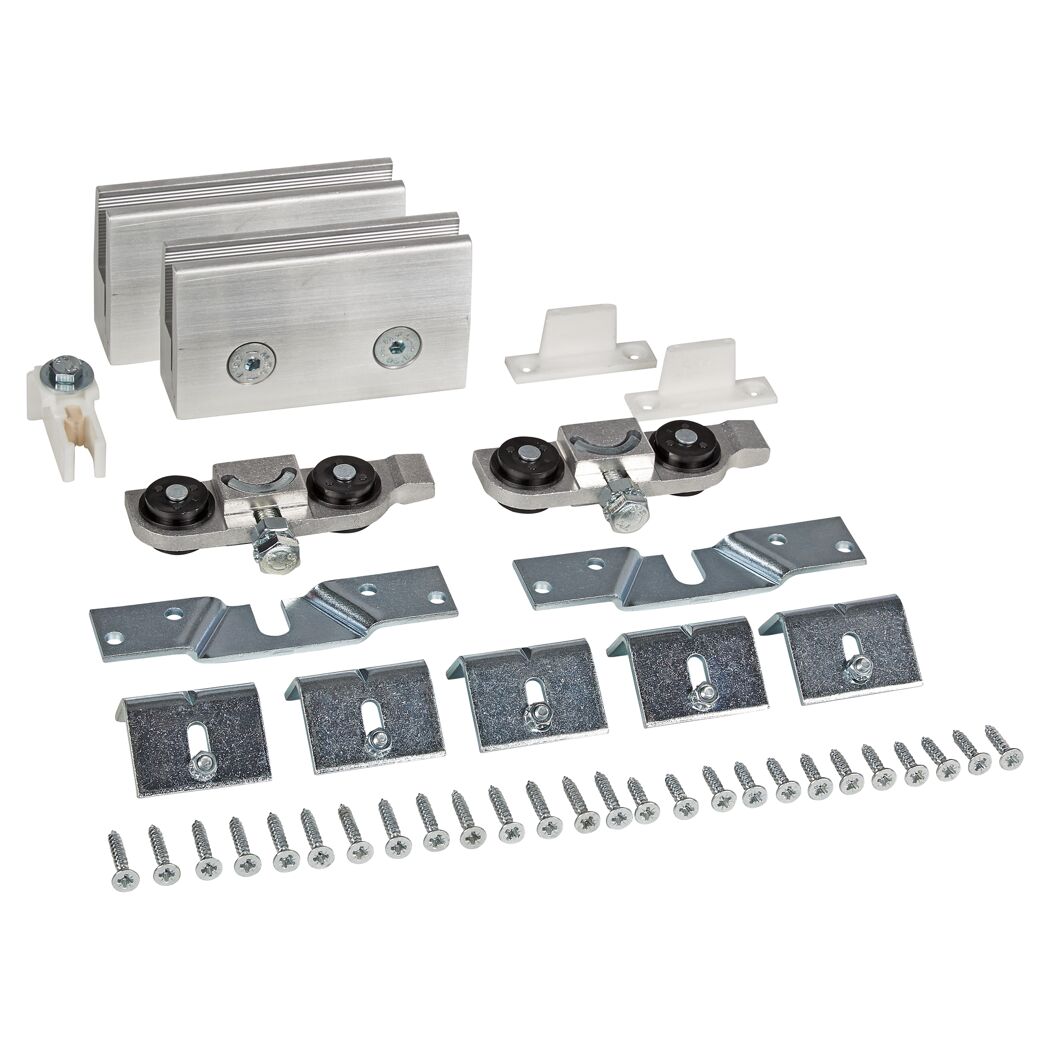 Schiebetürbeschlagset Aluminium 16-tlg.