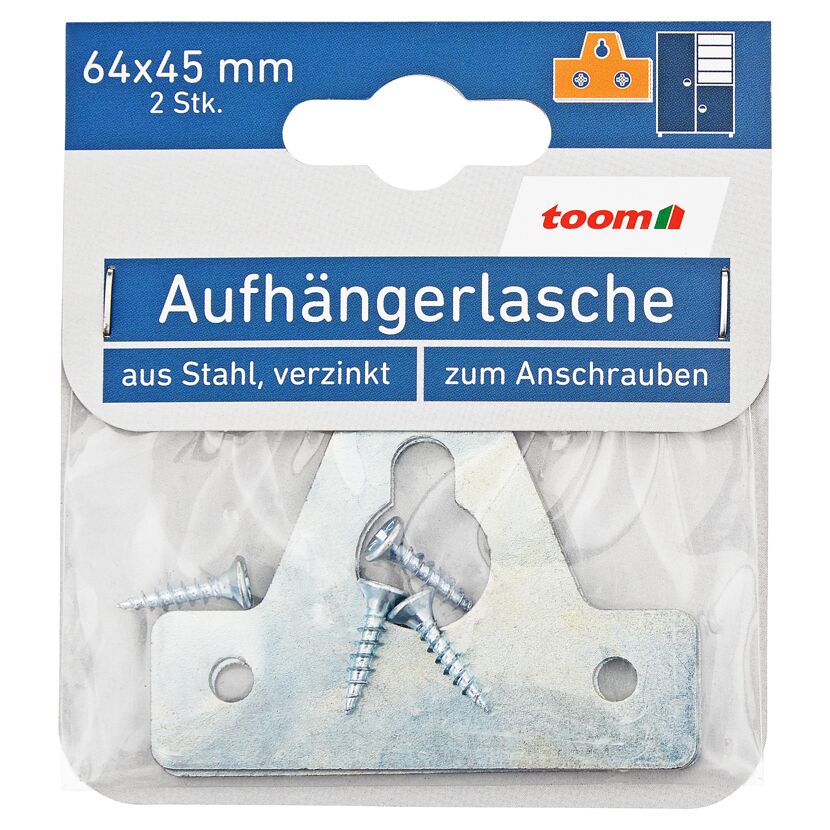 Aufhängerlaschen Stahl verzinkt 64 x 45 mm 2 Stück