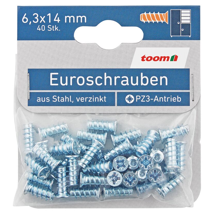Euroschraube Stahl verzinkt Ø 6,3 x 14 mm 40 Stück
