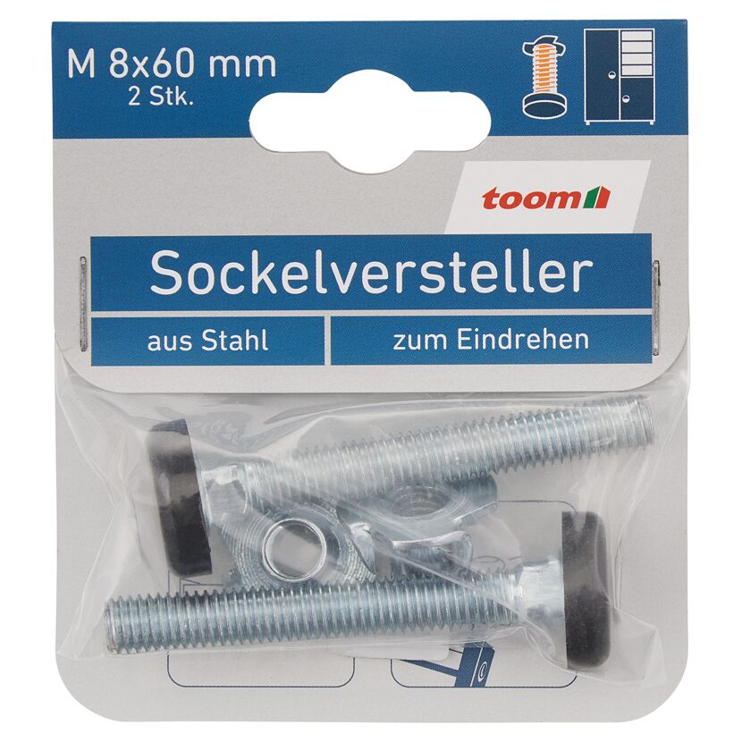 Sockelversteller Stahl M8 x 60 mm 2 Stück