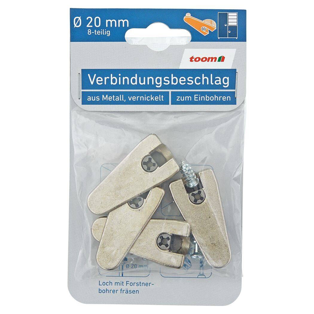 Verbindungsbeschläge Metall vernickelt Ø 20 mm 4 Stück