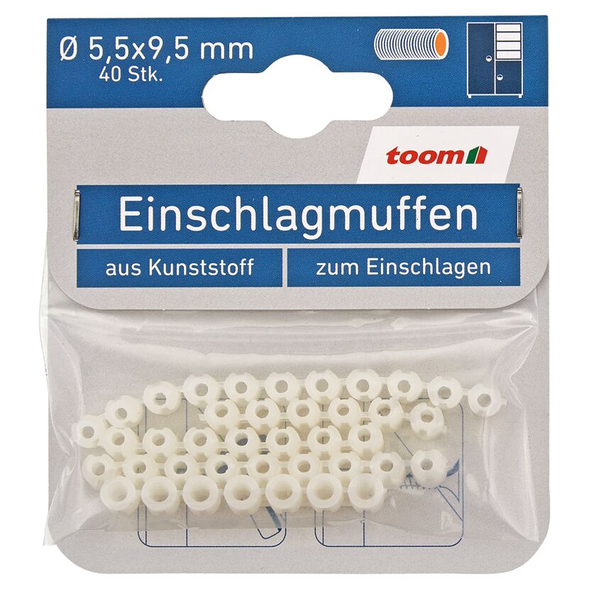 Einschlagmuffen Kunststoff Ø 5,5 x 9,5 mm 40 Stück
