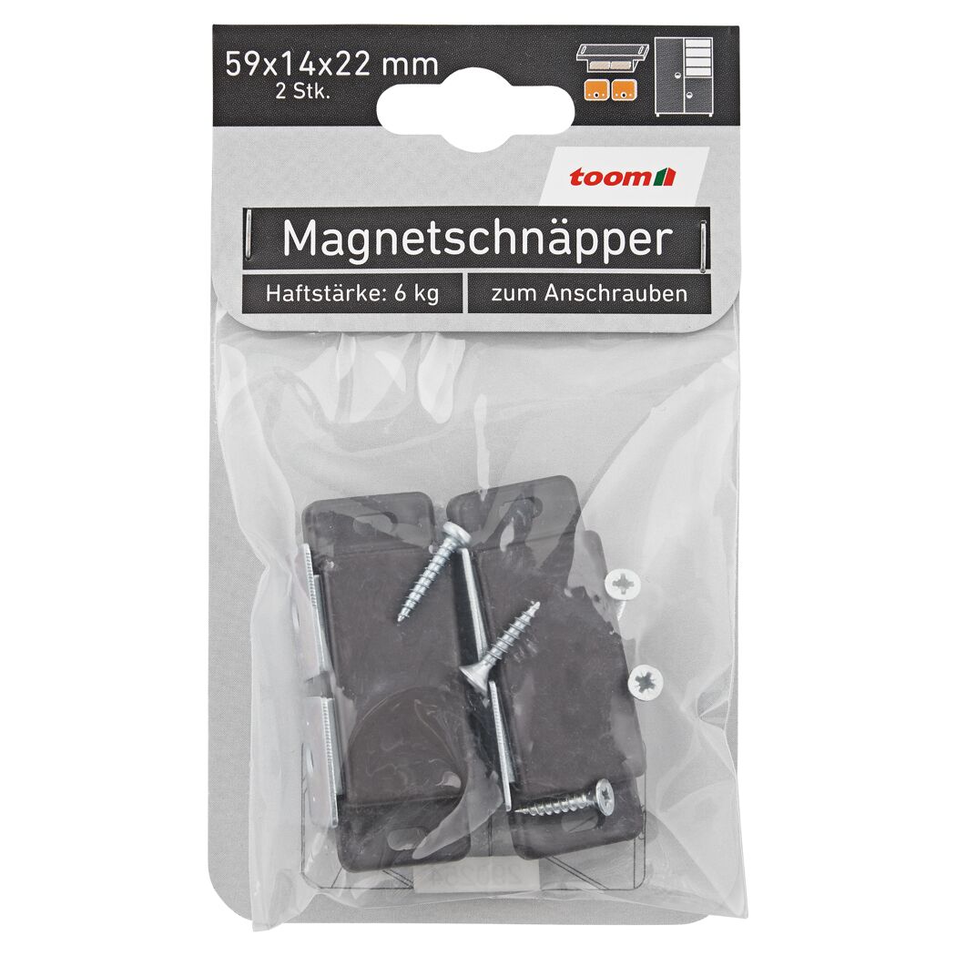 Magnetschnäpper braun 2 Stück 59 x 14 x 22 mm 6 kg