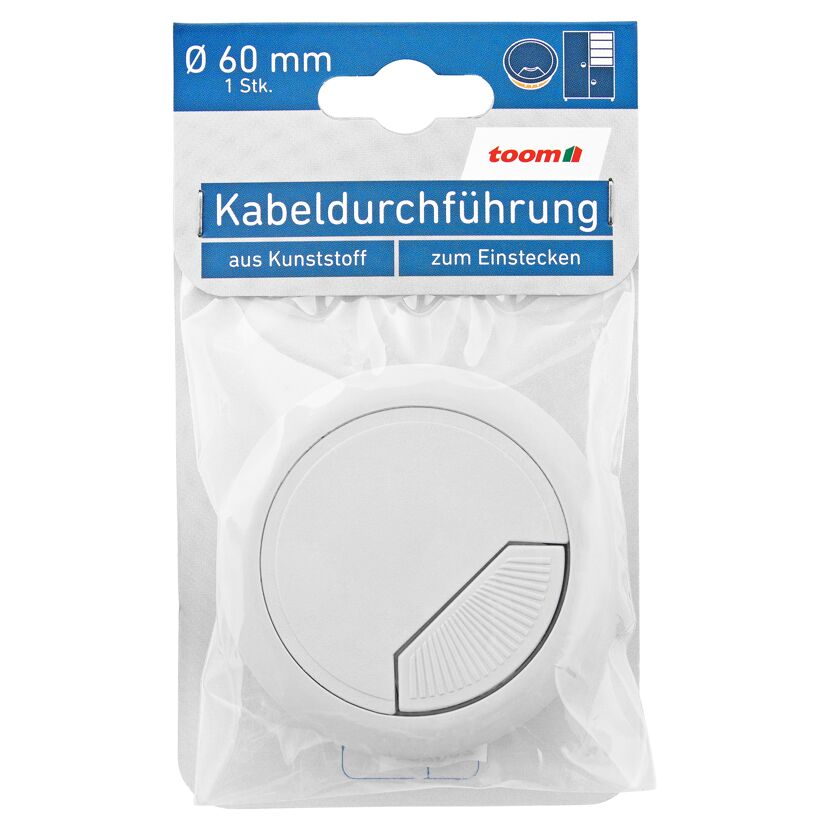 Kabeldurchführung rund Ø 60 mm hellgrau