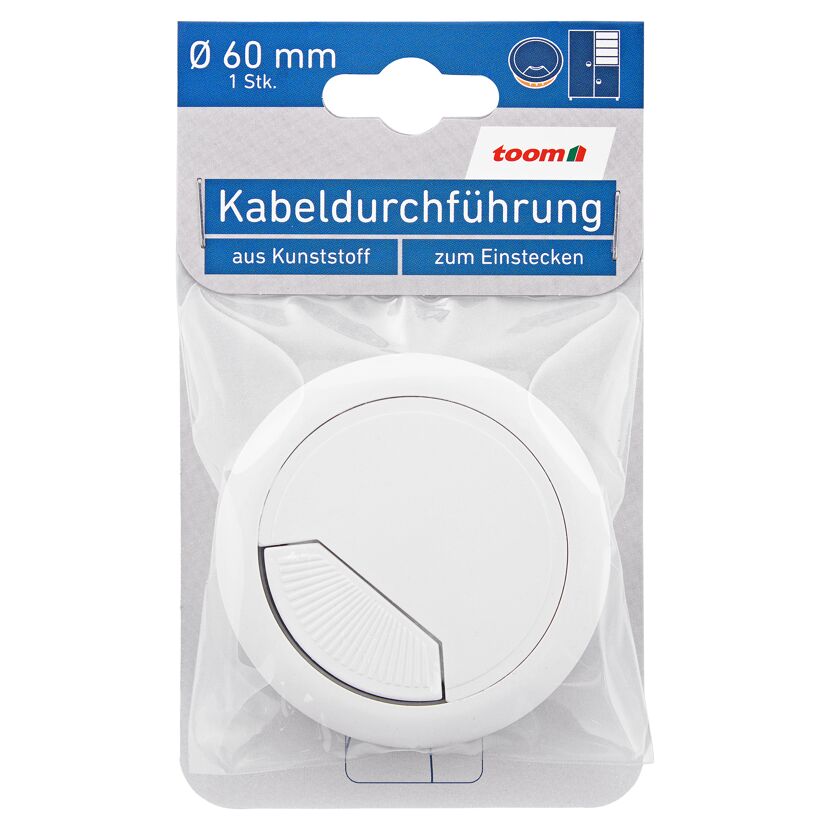 Kabeldurchführung rund Ø 60 mm weiß
