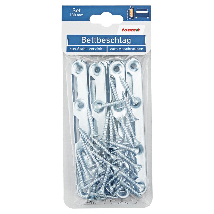Bettbeschlag-Set Stahl verzinkt 130 mm