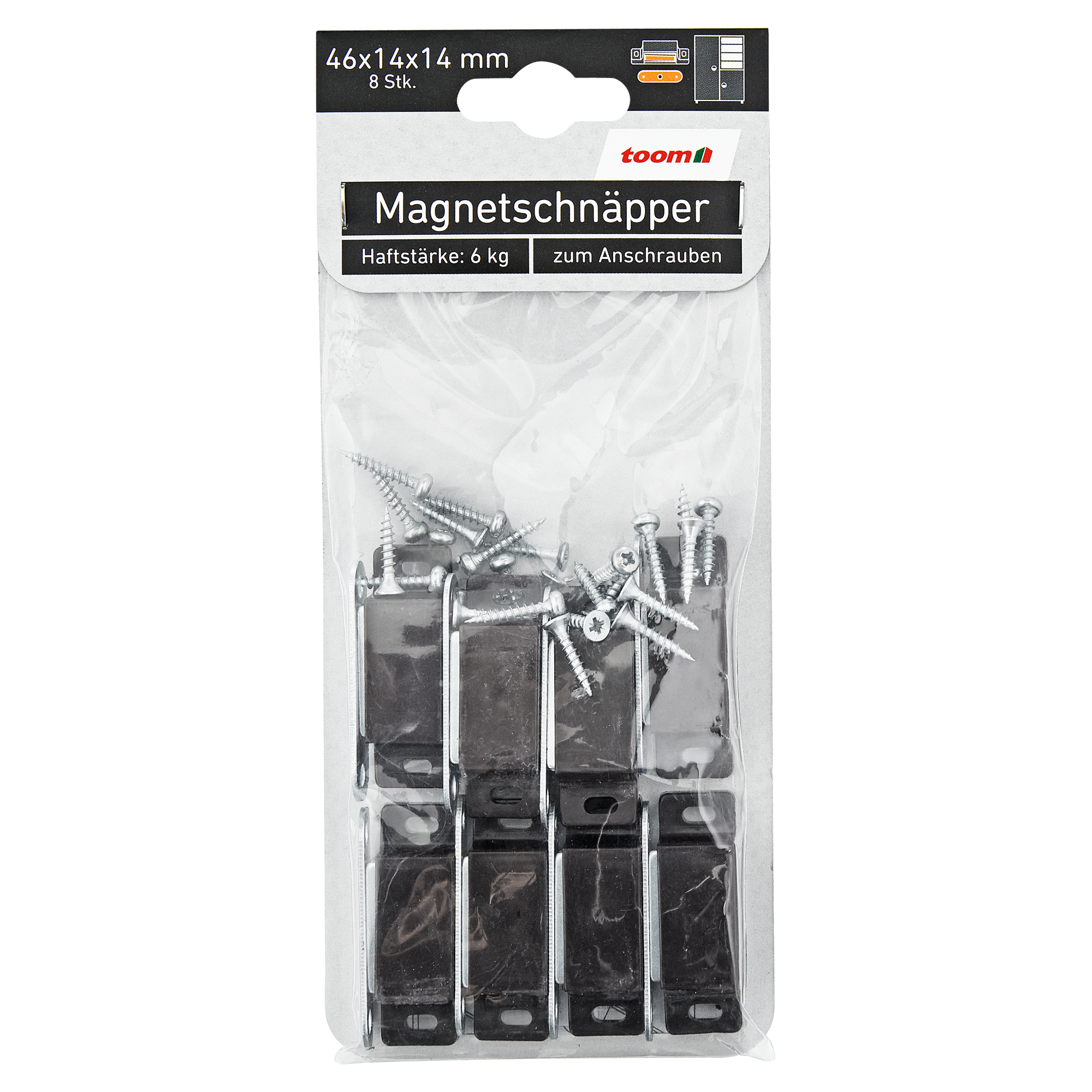 Magnetschnäpper Kunststoff braun 46 x 14 x 14 mm 8 Stück + product picture