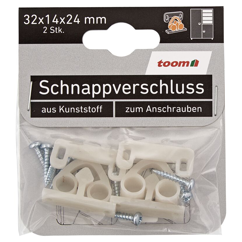 Schnappverschlüsse Kunststoff weiß 32 x 14 x 24 mm 2 Stück