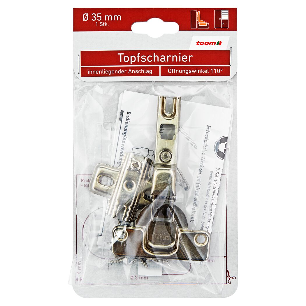 Topfscharniere Ø 35 mm 110° innenliegender Anschlag 1 Stück