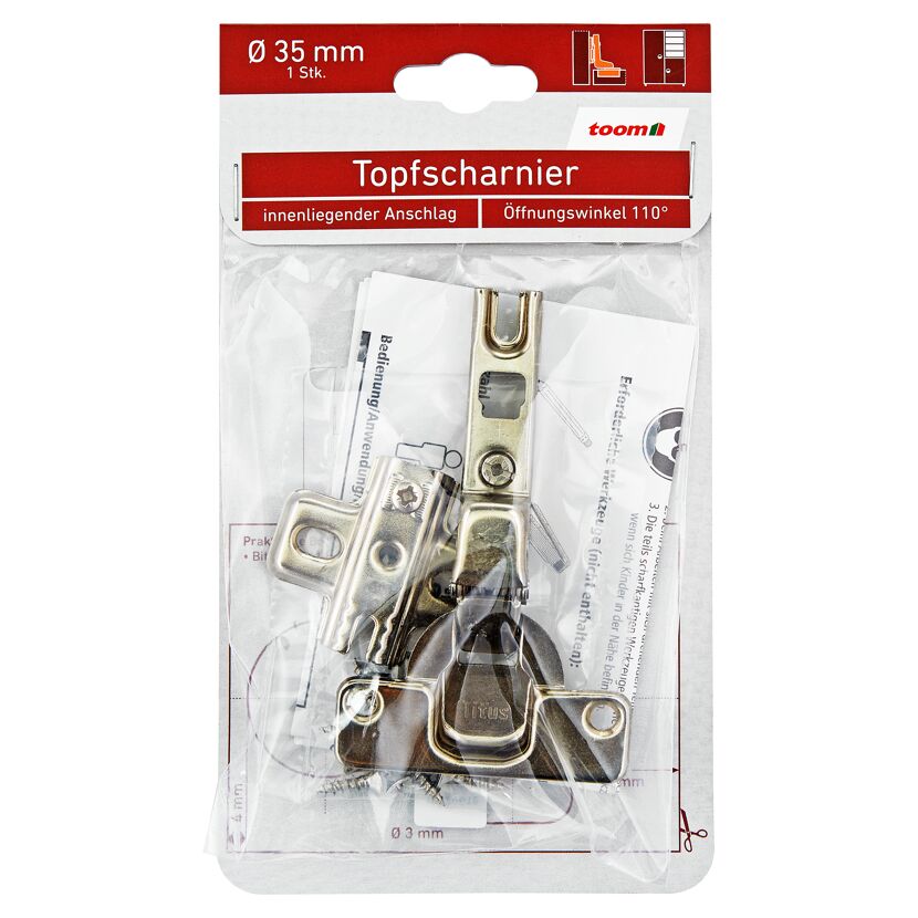 Topfscharniere Ø 35 mm 110° innenliegender Anschlag 1 Stück