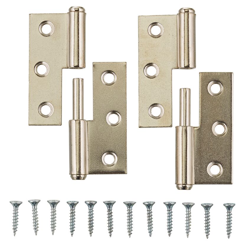 Möbelbänder links Stahl vernickelt Ø 8 x 50 mm 2 Stück