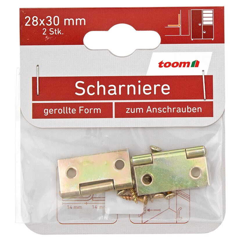 Scharniere Stahl verzinkt 28 x 30 mm 2 Stück