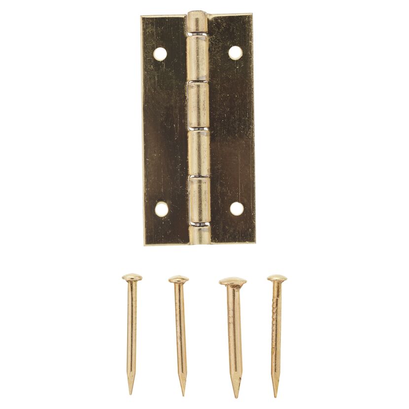 Schatullenscharniere Stahl vermessingt 12 x 25 mm 4 Stück