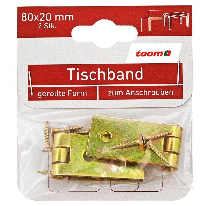 Tischbänder Stahl verzinkt 8 x 2 cm 2 Stück