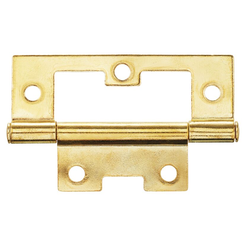 Lamellentürscharnier Stahl vermessingt 7,5 cm