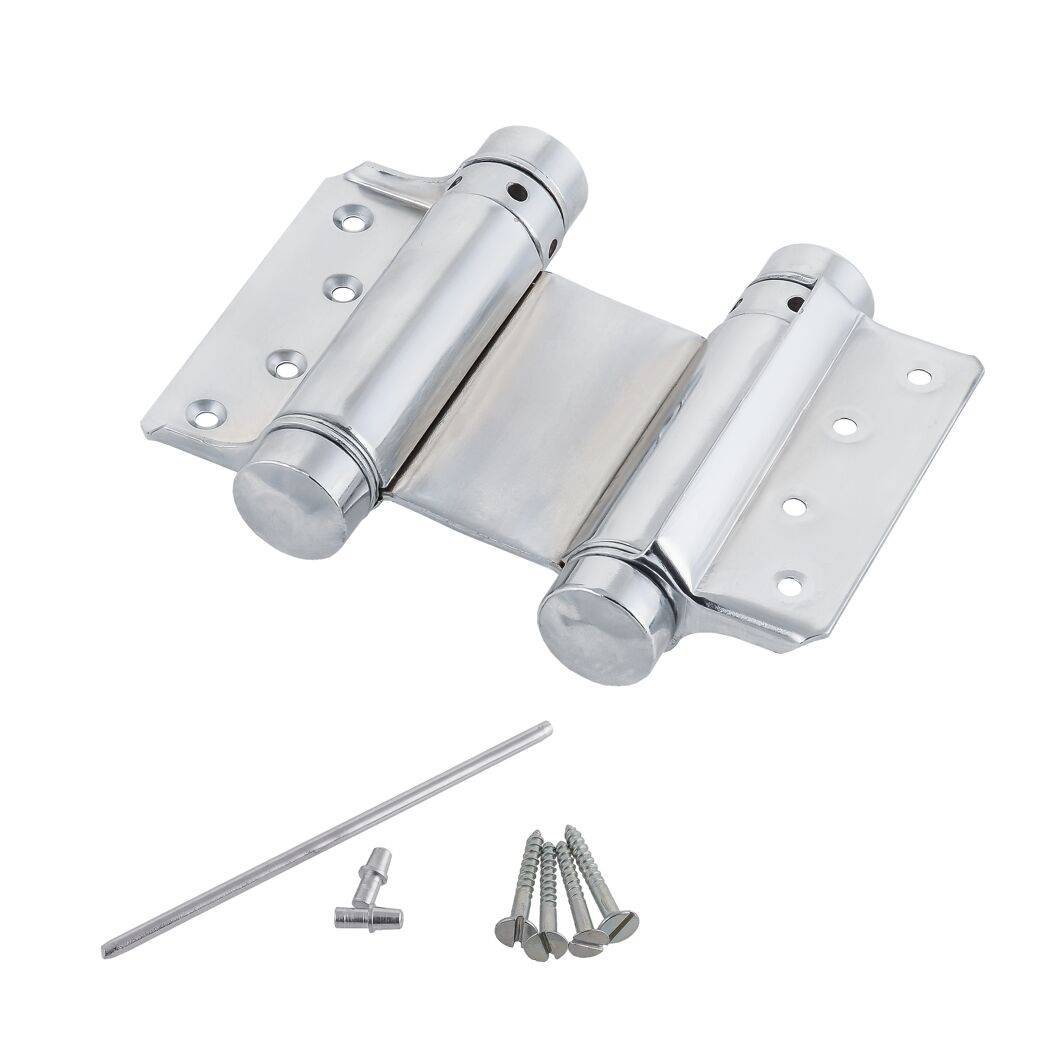 Verzinktes Pendeltürband mit Schrauben und Stift.