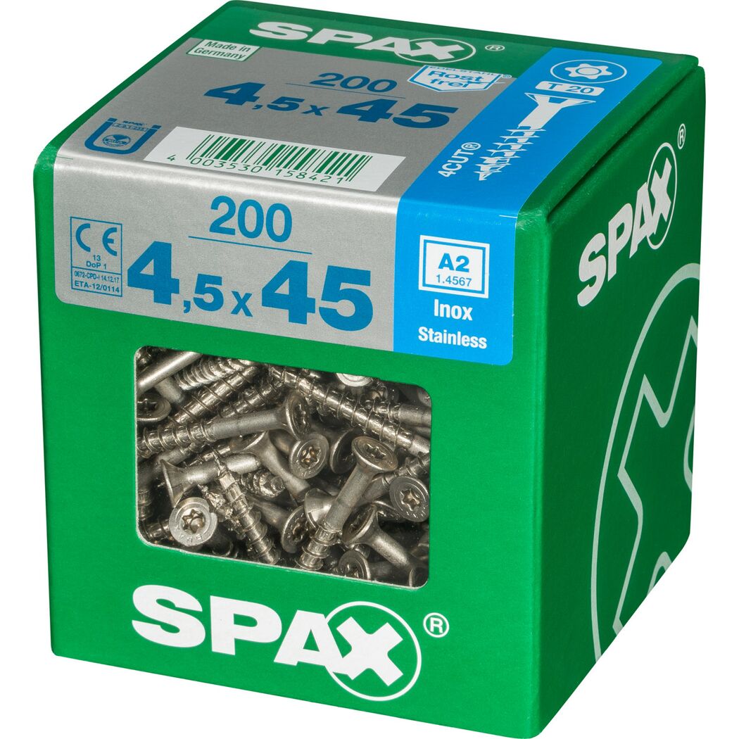 Senkkopfschrauben T-Star rostfrei Ø 4,5 x 45 mm 200 Stück