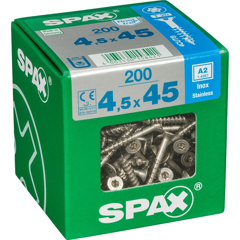 Senkkopfschrauben T-Star rostfrei Ø 4,5 x 45 mm 200 Stück