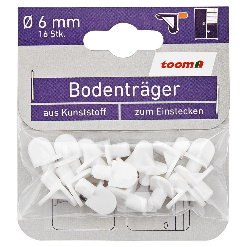 Bodenträger 16 Stück weiß Ø 6 mm