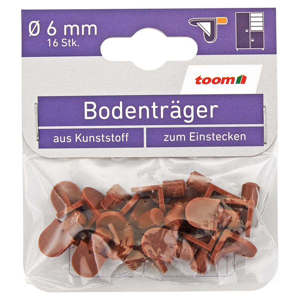 Bodenträger 16 Stück braun Ø 6 mm