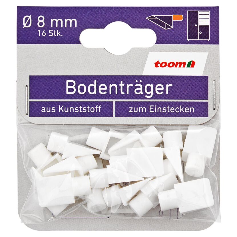 Bodenträger Kunststoff weiß Ø 8 mm 16 Stück