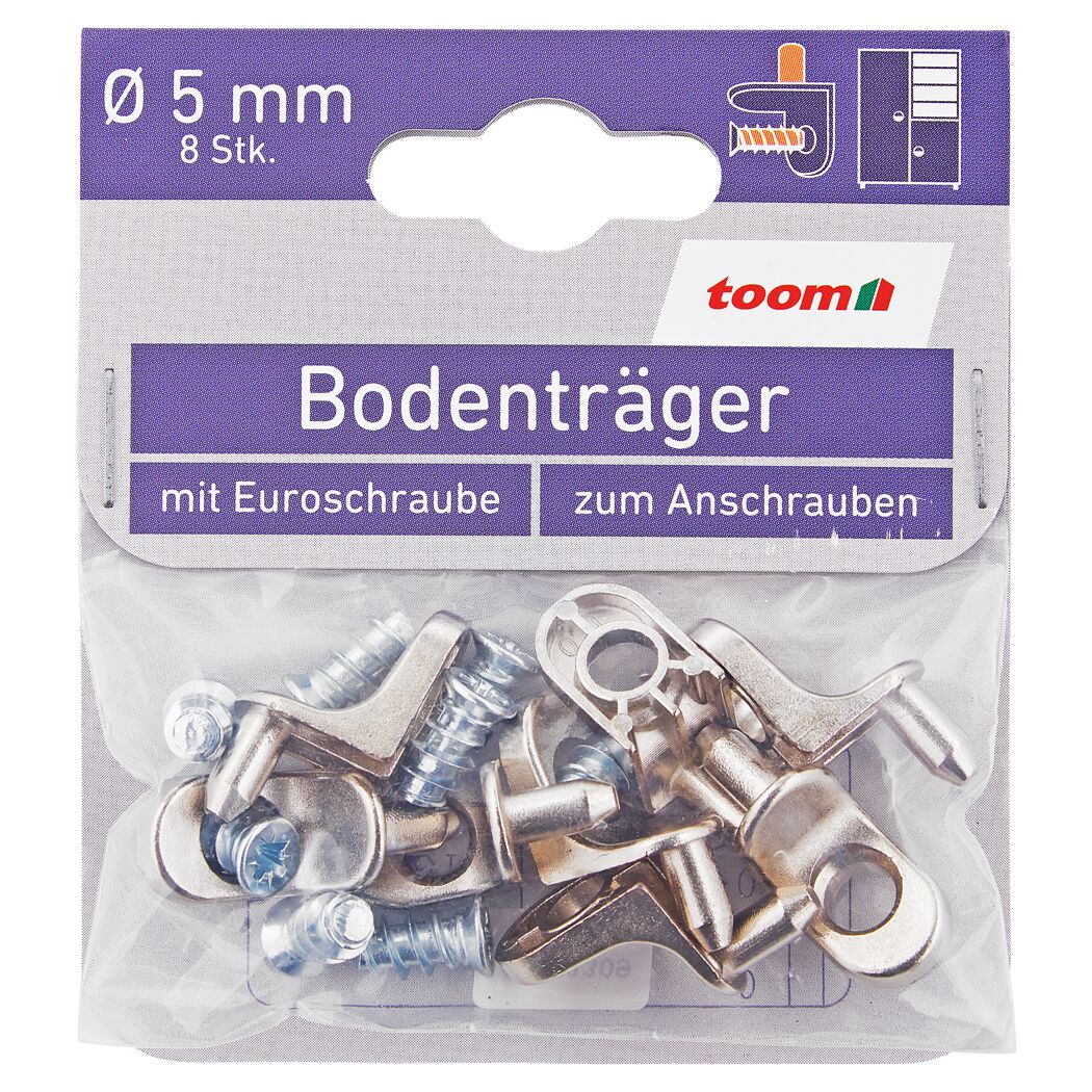 Bodenträger 8 Stück silbern Ø 5 mm