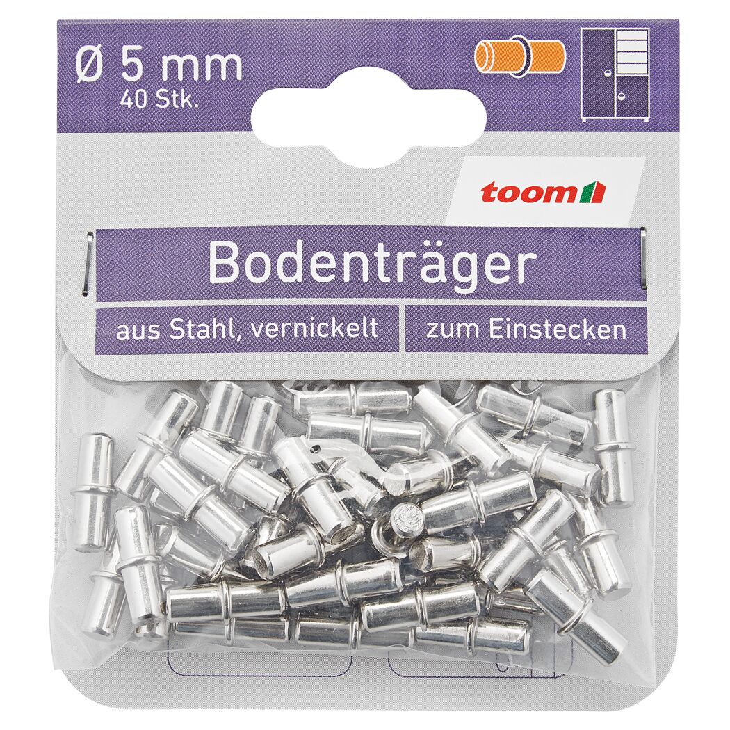 Bodenträger silbern Ø 5 mm 40 Stück