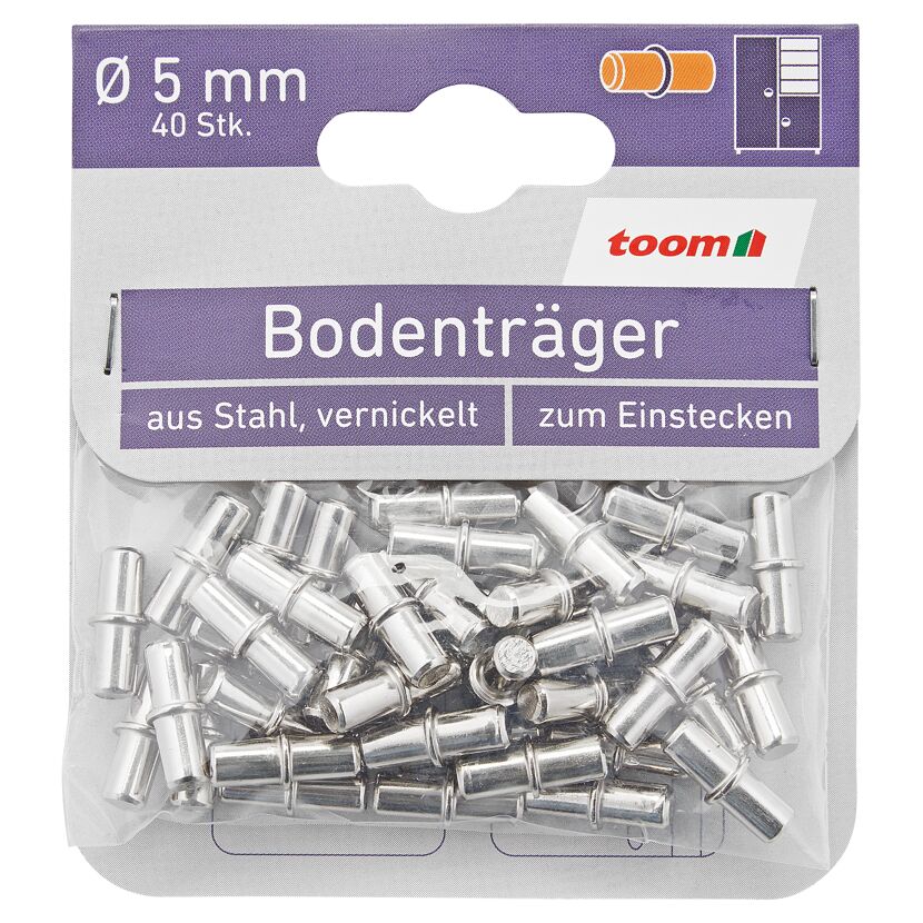 Bodenträger silbern Ø 5 mm 40 Stück