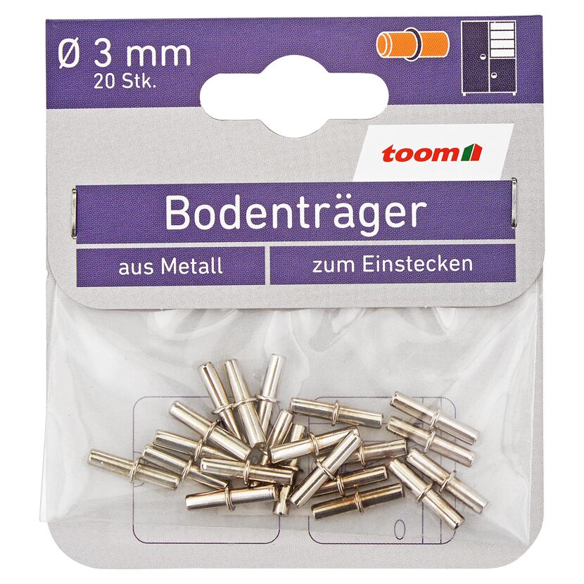 Bodenträger Metall silbern Ø 3 mm 20 Stück