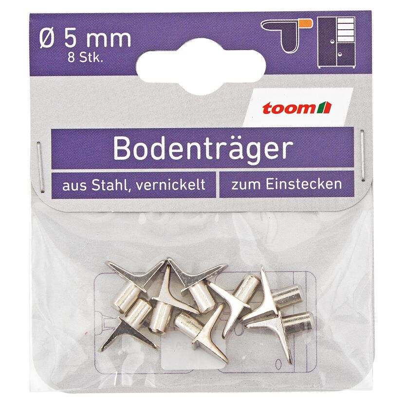 Bodenträger Stahl vernickelt Ø 5 mm 8 Stück