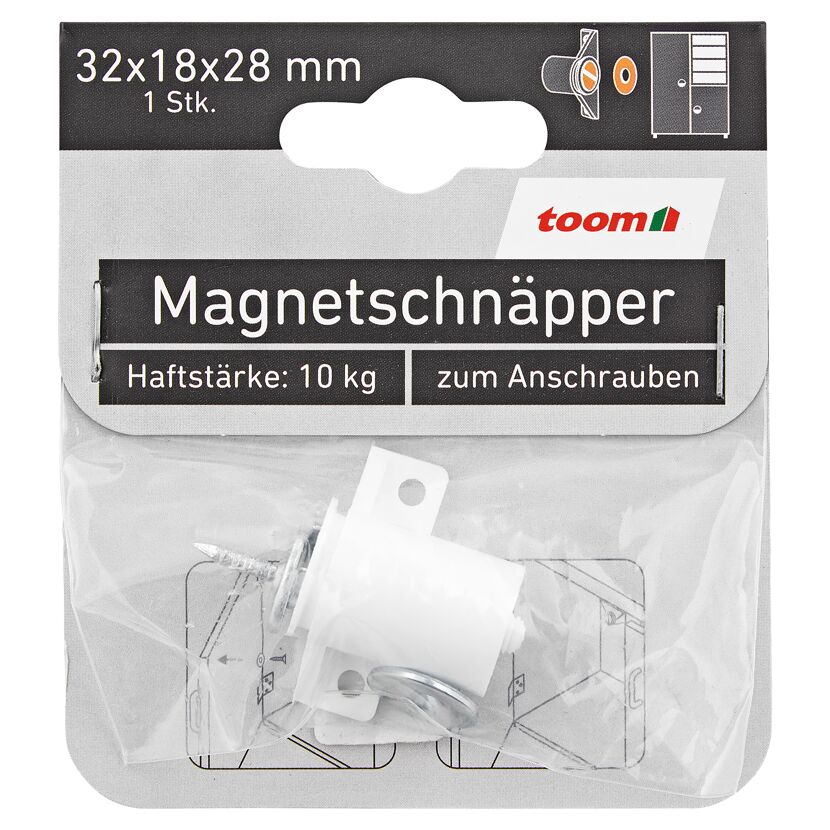 Magnetschnäpper weiß 3,2 x 2,8 x 1,8 cm