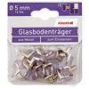 Glasbodenträger Metall silbern Ø 5 mm 12 Stück