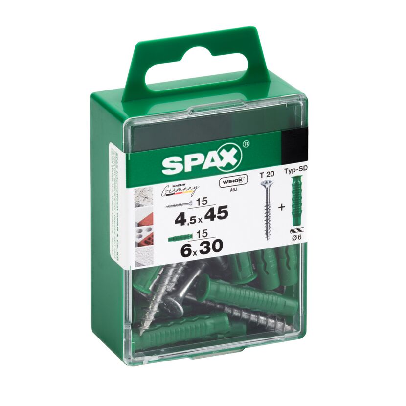 SPAX Dübel mit Schrauben Typ-SD, 6x30, 4,5x45 mm, grün