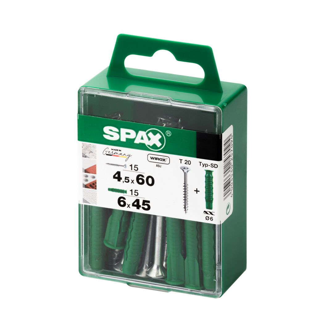 SPAX Dübel Typ-SD mit Schrauben 4,5x60, 6x45 mm