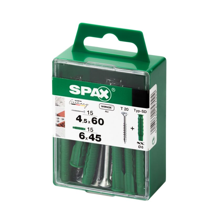 SPAX Dübel Typ-SD mit Schrauben 4,5x60, 6x45 mm