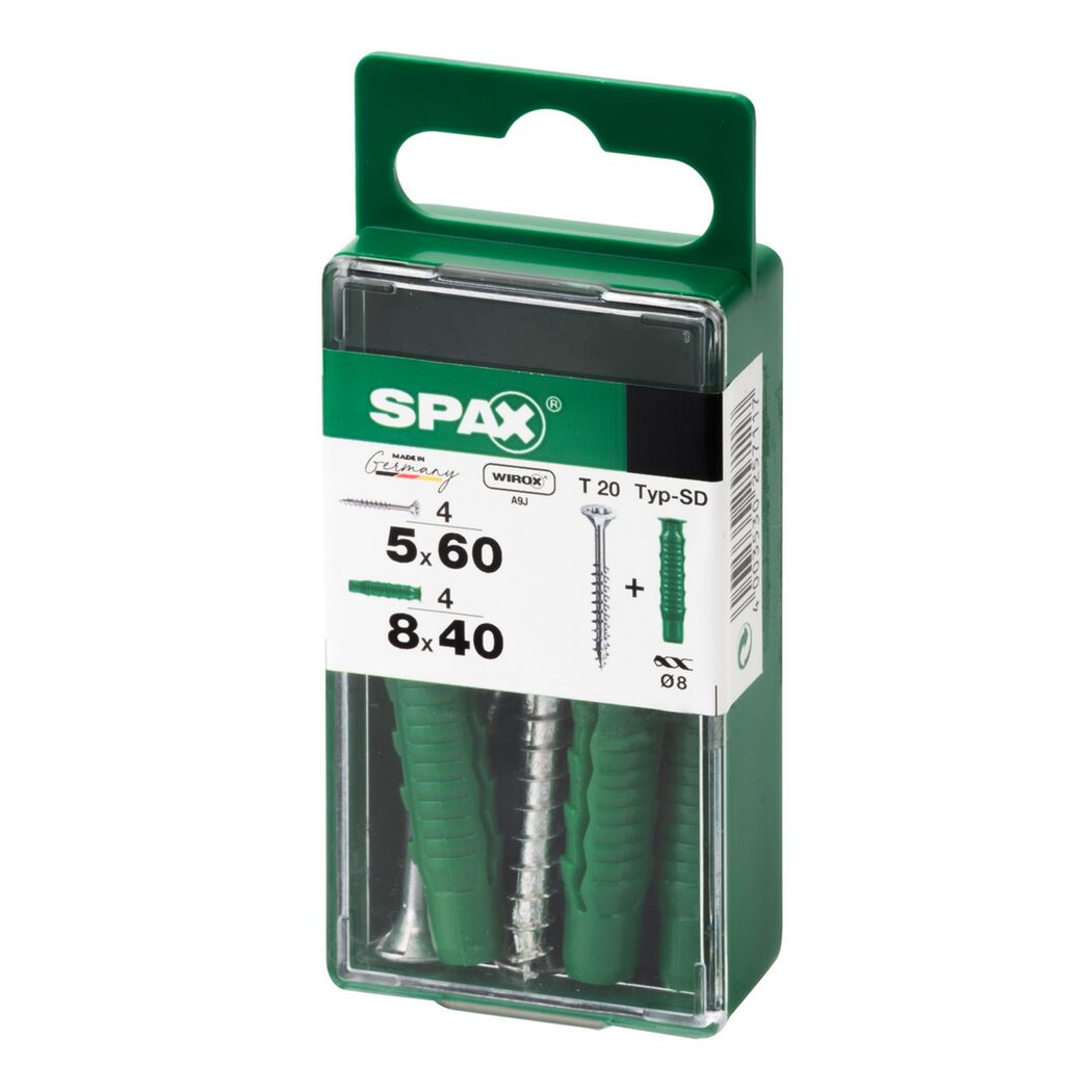 SPAX Dübel Typ-SD mit Schrauben 5x60 und 8x40