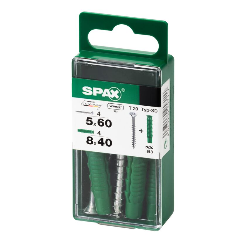 SPAX Dübel Typ-SD mit Schrauben 5x60 und 8x40