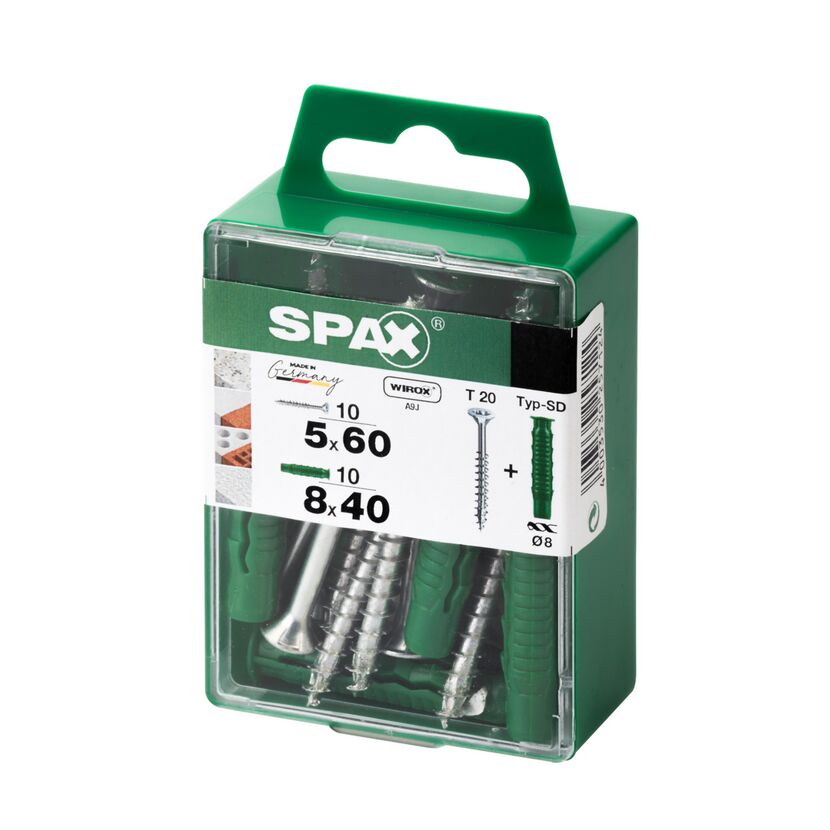SPAX Schraubenset mit Dübeln Typ-SD, 5x60mm und 8x40mm