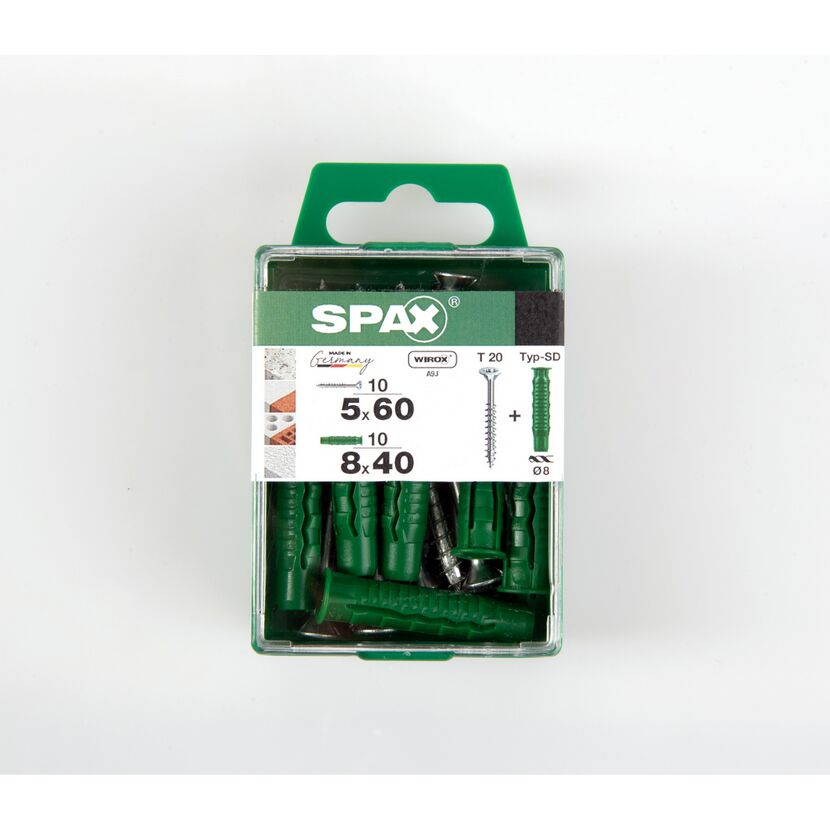 SPAX Dübel Typ-SD mit Schrauben 5x60 und 8x40 mm