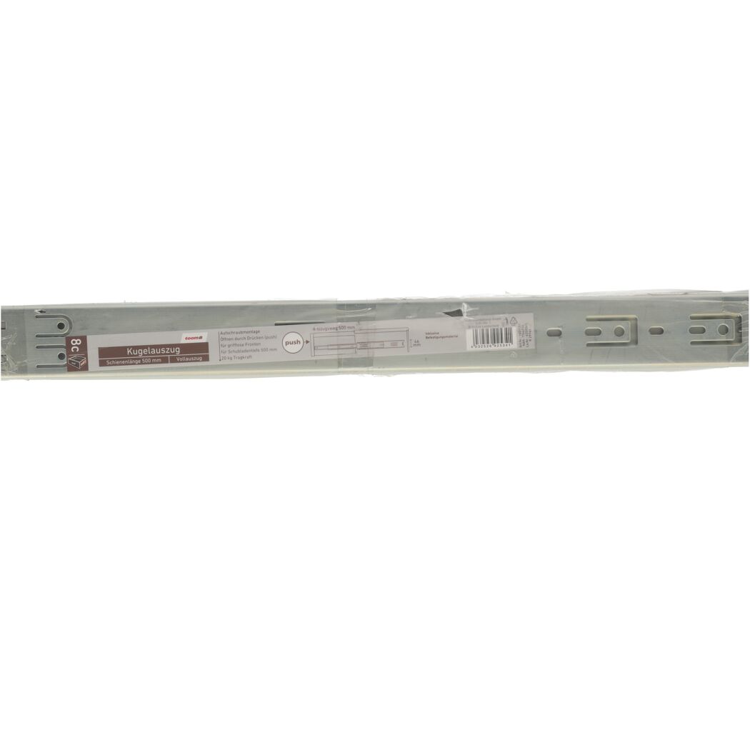 Kugelauszug 500 mm, Vollauszug, 20 kg Tragkraft